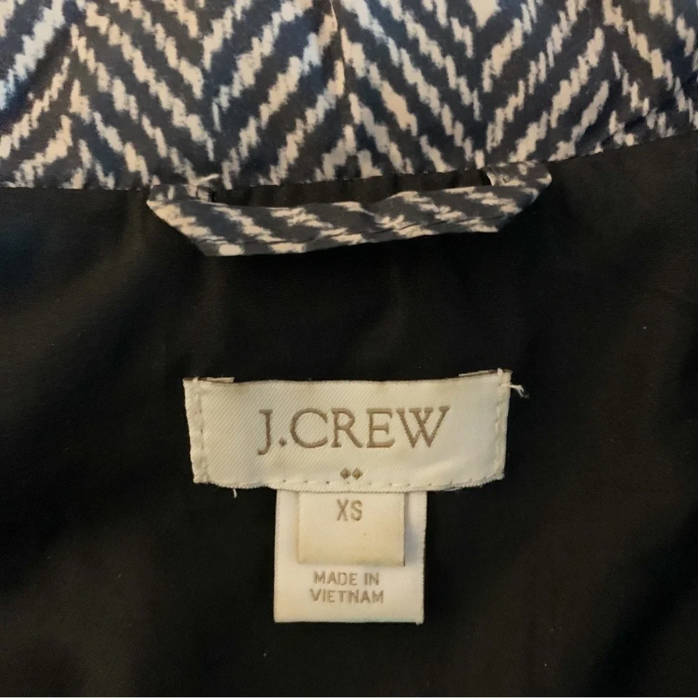 J. Crew Down Puffer Vest XS Black Tan